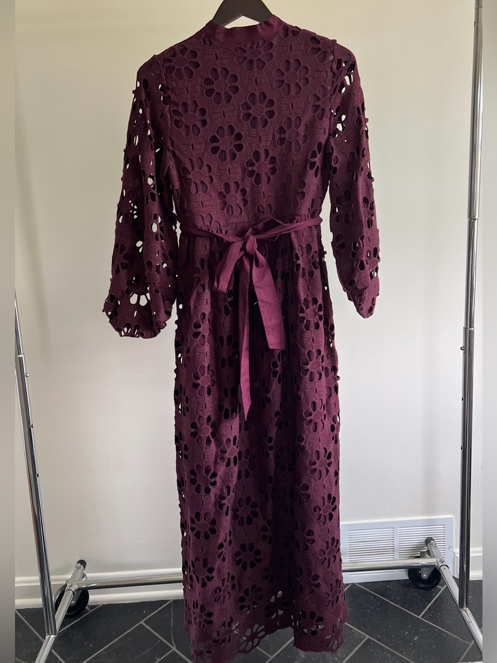 Tuckernuck, Merlot, Cut-Out Cotton Maxi Dress